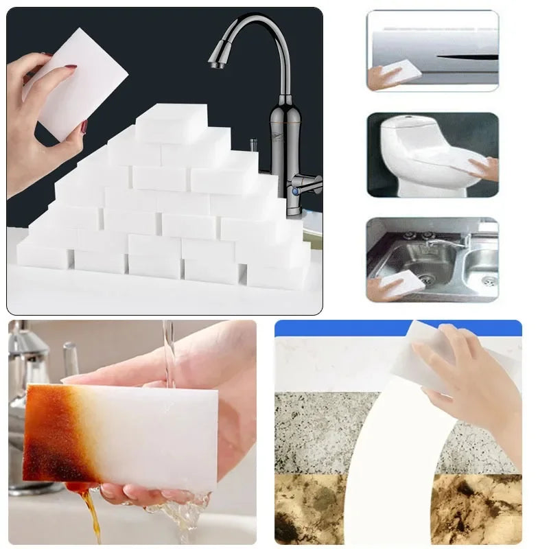 5/10/20/50/100pcs Melamine Sponge Magic Sponge Household Sponge Eraser Cleaning Tools for Office Kitchen Bath Cleaning Sponges