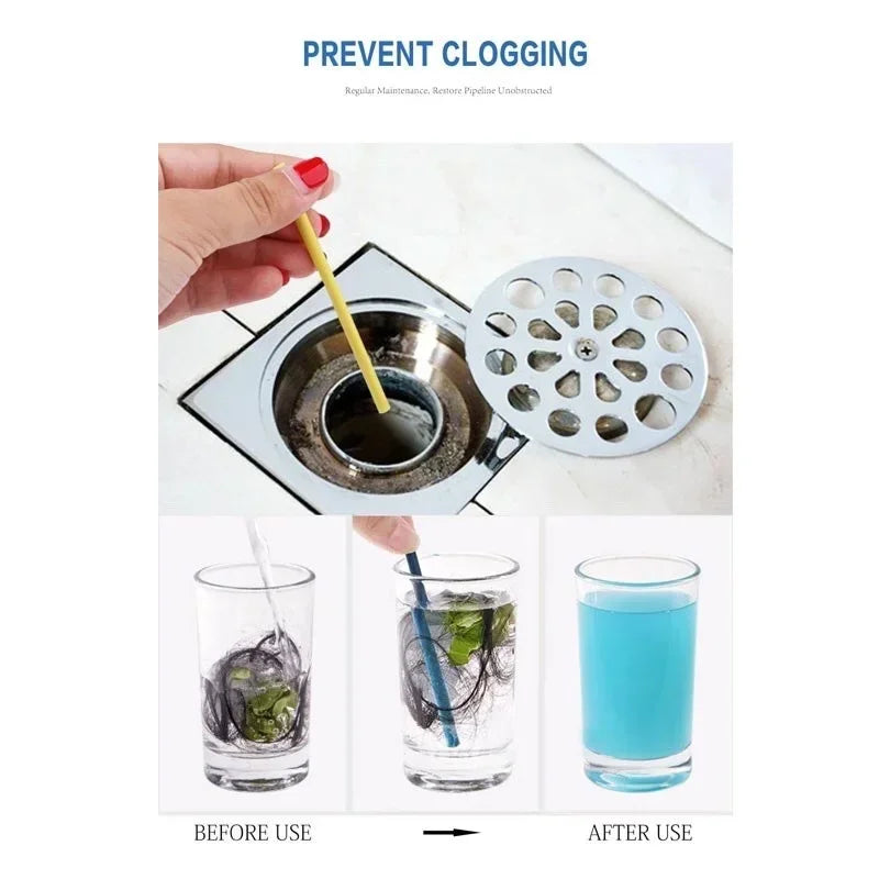 Kitchen Sink Sewer Cleaning Agent Remove Oil Pollution Washbasin Toilet Bathtub Pipe Cleaning Sticks Household Cleaning Products