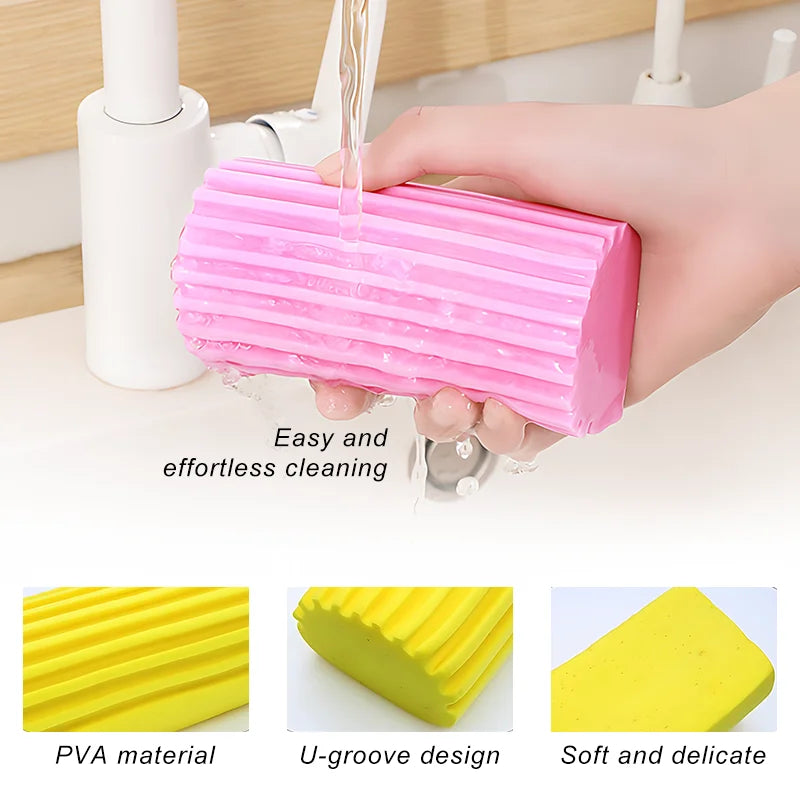 PVA Dust Cleaning Sponge Reusable Multifunctional Kitchens Household Sponge Cleaning Brush For Car Blinds Cleaning Sponge