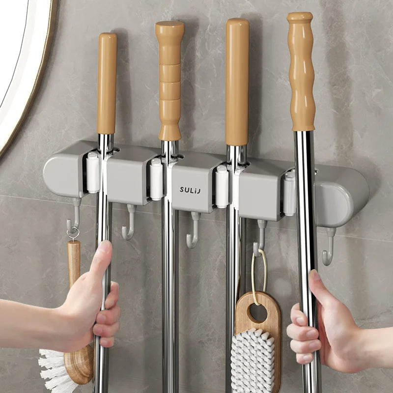 Mop & Broom Holder With Hook